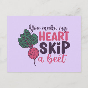 Mitt hjärta hoppar över en Beet Cute Funny Alla hj Vykort