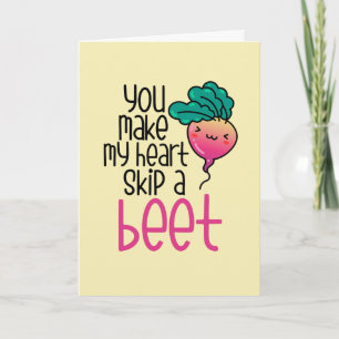 Mitt hjärta hoppar över en Beet Cute Pun Funny Val Helgkort