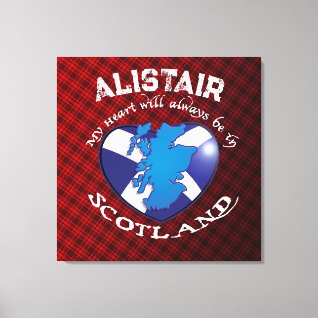 Mitt hjärta kommer alltid att vara i SCOTLAND! Canvastryck (Framsida)