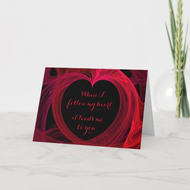 Mitt hjärta leder mig till dig Romantic Kort (Framsida)