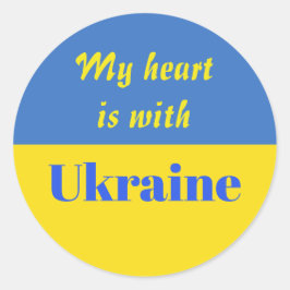 Mitt hjärta ligger hos Ukraina Runt Klistermärke