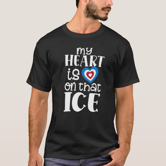 Mitt hjärta ligger på den där Ice Curler Winter Sp T Shirt (Framsida)