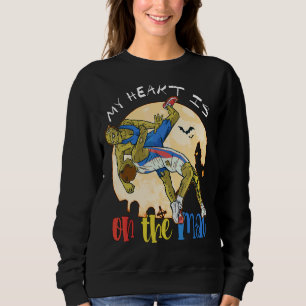 Mitt hjärta ligger på Pappa i brottningen mot Mamm T Shirt