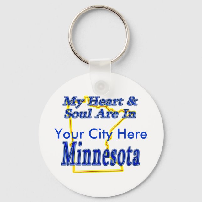 Mitt hjärta och min själ är i Minnesota Nyckelring (Framsida)