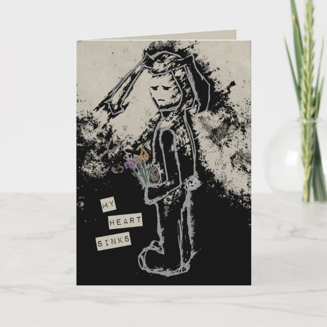 Mitt hjärta sjunker sympati för sinibunny kort (Framsida)