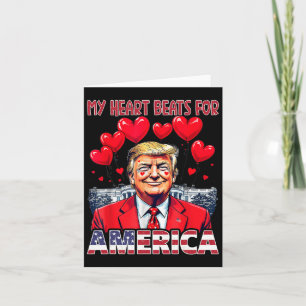 Mitt hjärta slår för Amerika Trump Alla hjärtans d Kort