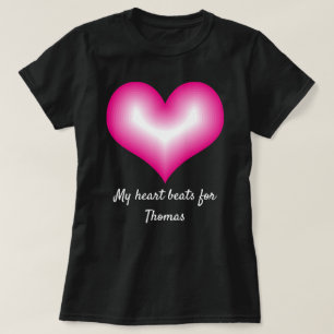 Mitt hjärta slår för att le Rosa Heart-eget namn T Shirt