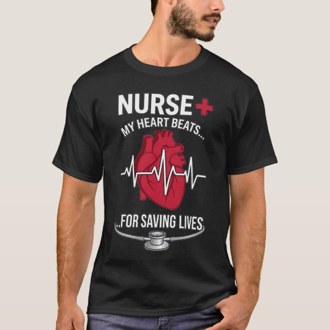 Mitt hjärta slår för att rädda liv - Ultimat sjuks T Shirt (Framsida)