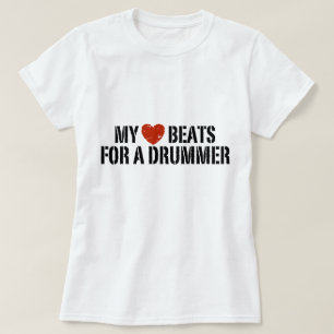 Mitt hjärta slår för en drummer tee