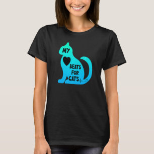 Mitt hjärta slår för katter Katt  Katt hjärtslag T Shirt