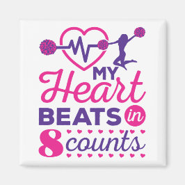 Mitt hjärta slår i 8 år Cheerledande Cheer Magnet