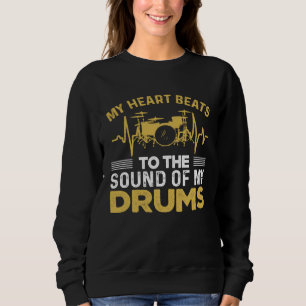 Mitt hjärta slår till ljudet av min trummor musika t shirt
