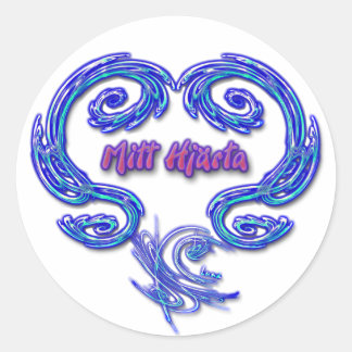 Mitt Hjarta Sticker (svenskt - vitt) Runt Klistermärke