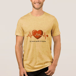 Mitt hjärta talar i rytm - Vintage Mustard Heartb T Shirt