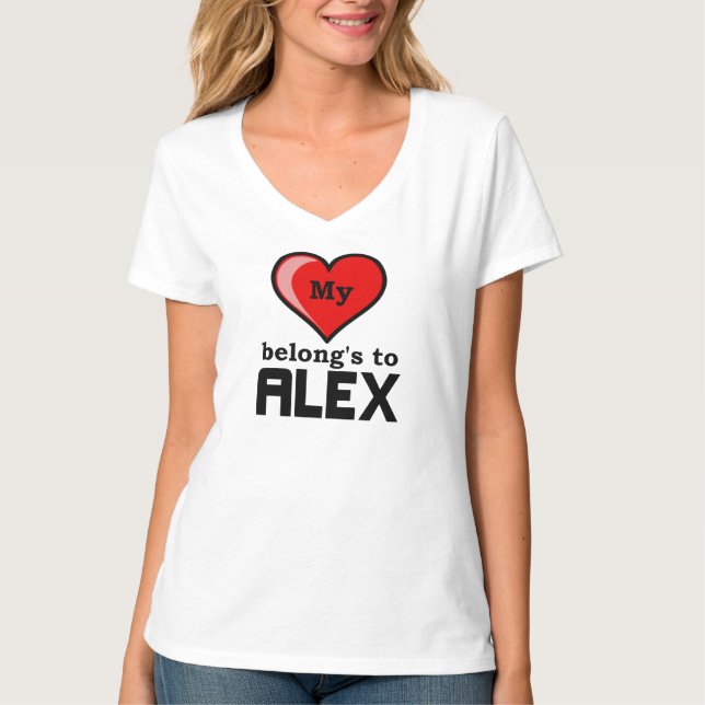 Mitt hjärta tillhör Alex Tee Shirt (Framsida)