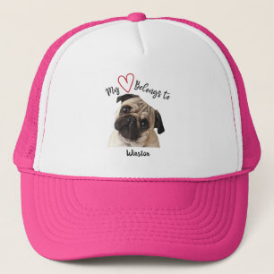 Mitt hjärta Tillhör att Pug Hat Keps