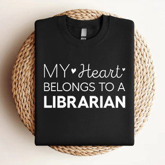 Mitt hjärta tillhör en bibliotekarie Söt bibliotek T Shirt