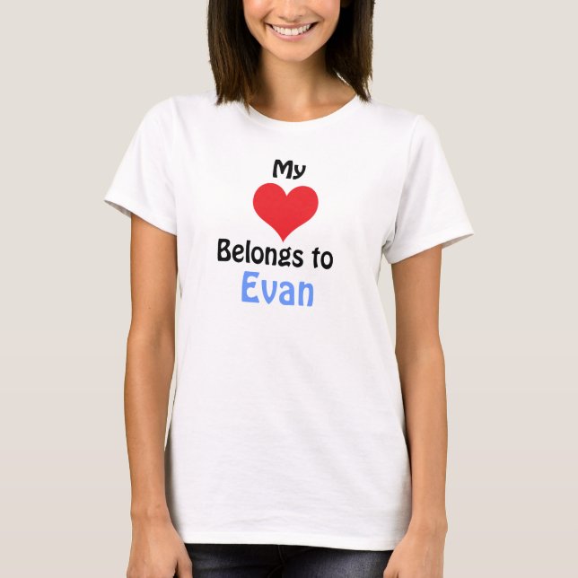 Mitt hjärta tillhör Evan Tee Shirt (Framsida)