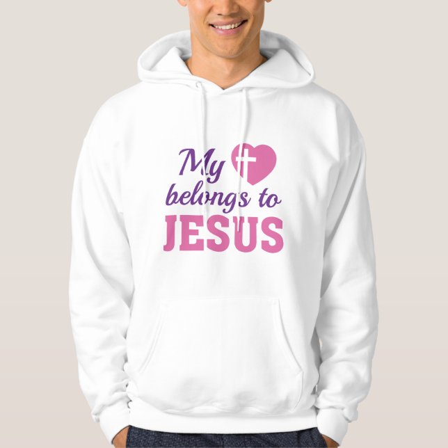 Mitt hjärta tillhör Jesus Hoodie (Framsida)