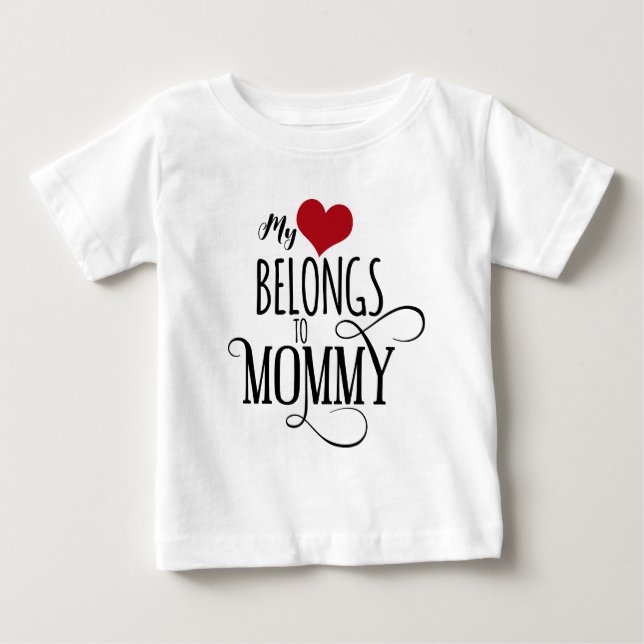 Mitt hjärta tillhör Mamma T Shirt (Framsida)