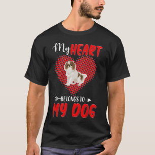 Mitt hjärta tillhör min japanska chin kopia av män t shirt