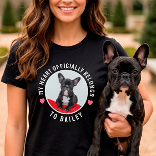 Mitt hjärta tillhör officiellt hund Anpassad bild T Shirt