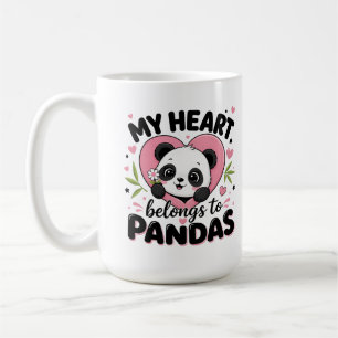 Mitt hjärta tillhör pandor Söt pandaälskare Djur Kaffemugg