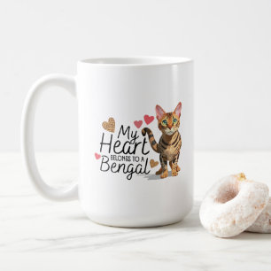 Mitt hjärta Tillhör till en bengalkatt Kaffemugg