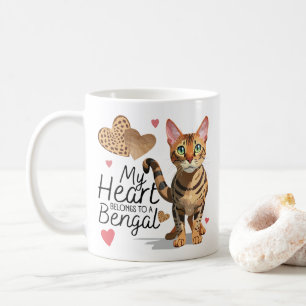 Mitt hjärta Tillhör till en bengalkatt Kaffemugg