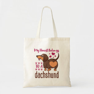 Mitt hjärta Tillhör till en Dachshund Tygkasse