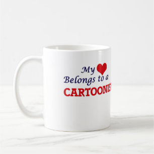 Mitt hjärta tillhör till en kartoonist kaffemugg