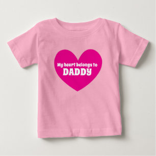 Mitt hjärta tillhör till pappas rosa vita egna nam t shirt