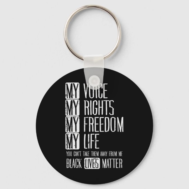 Mitt Höger Freedom Life Black lever problem med Bl Nyckelring (Framsida)