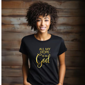 Mitt hopp finns i Gud - Guld Skriv ut T Shirt