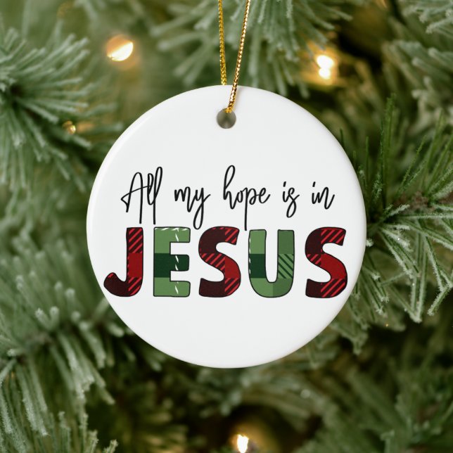 Mitt hopp finns i Jesus Kristna jul Julgransprydnad Keramik (Träd)