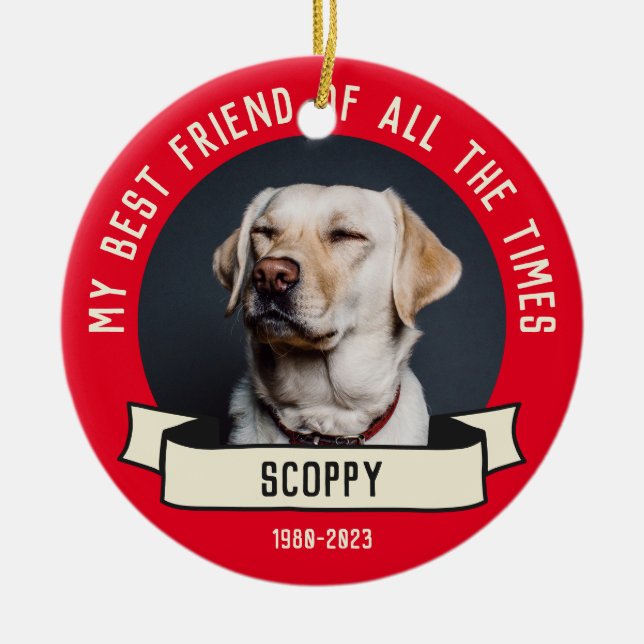 Mitt hund-foto julgransprydnad keramik (Framsidan)