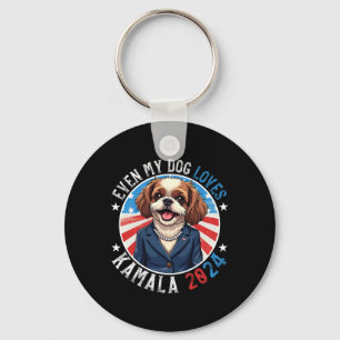 Mitt Hund Kamala 2024 Shih Tzu Älskare Funny Camp Nyckelring