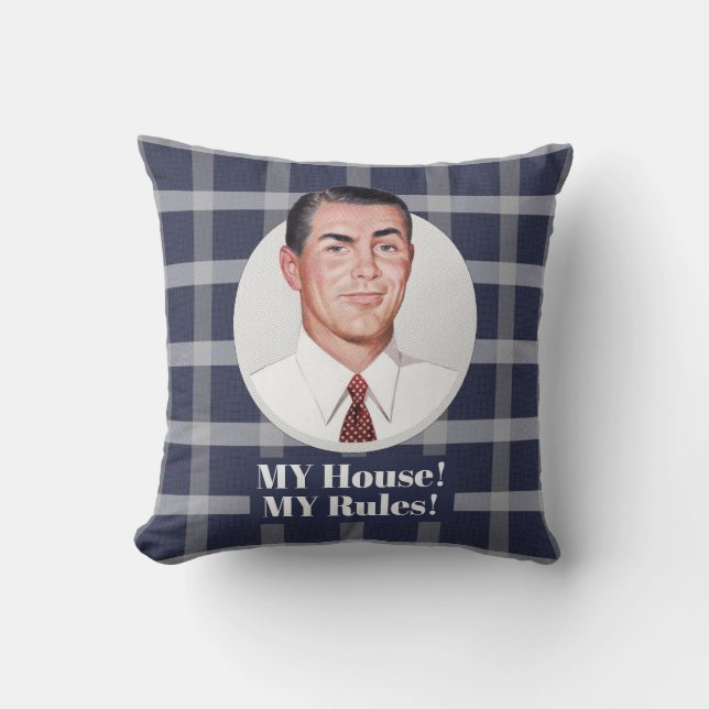 Mitt hus! Min Regler! Dekorativ kudde (Framsida)