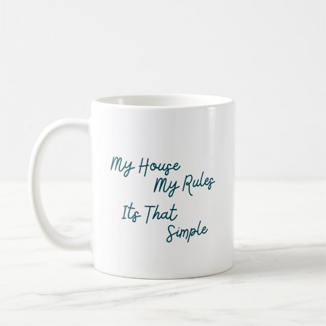 Mitt Hus Mina Regler Så Enkelt Är Det Kaffemugg (Vänster)