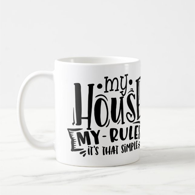 Mitt hus mitt regler - det är så enkelt kaffemugg (Vänster)