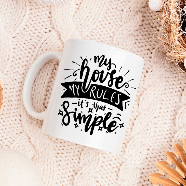 Mitt hus regler roligt kaffemugg (Skapare uppladdad)