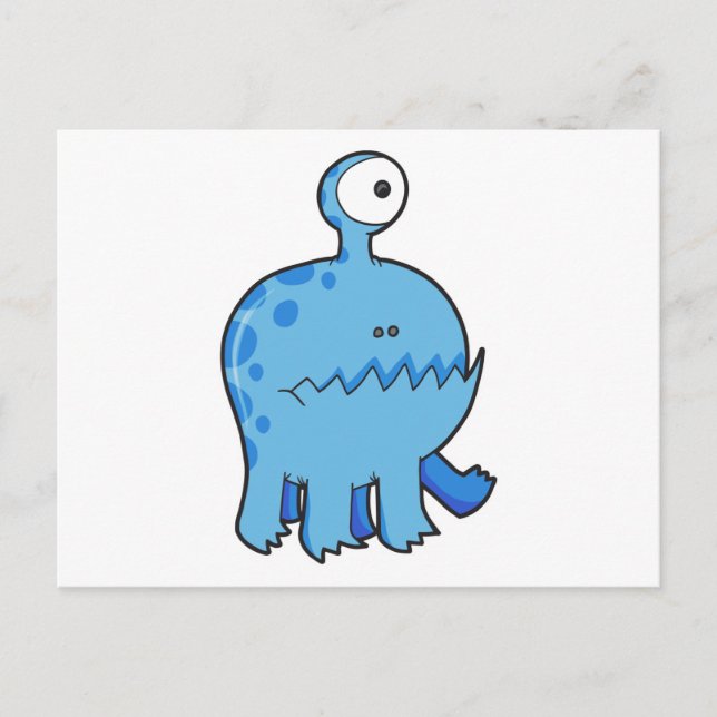 mitt husdjur cyclops monster blått vykort (Framsida)