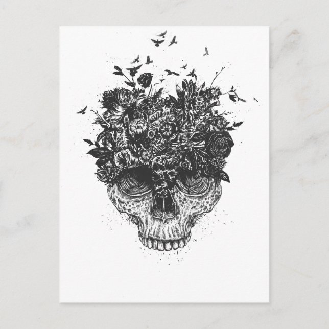 Mitt huvud är en djungel (svartvit) vykort (Framsida)