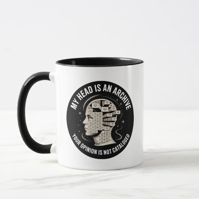 Mitt huvud är ett arkiv Rolig bibliotekarie Mugg (Vänster)