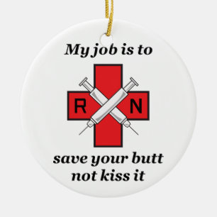 Mitt jobb julgransprydnad keramik