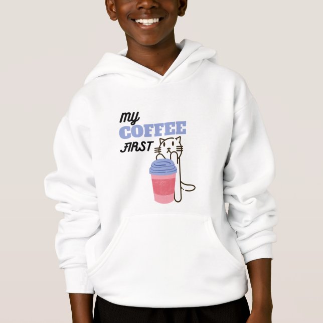 Mitt kaffe först t shirt (Framsida)