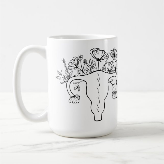 Mitt kaffe min Uterus Kaffemugg (Vänster)