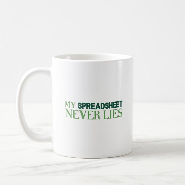 Mitt kalkylblad ljuger aldrig kaffe mugg (Vänster)