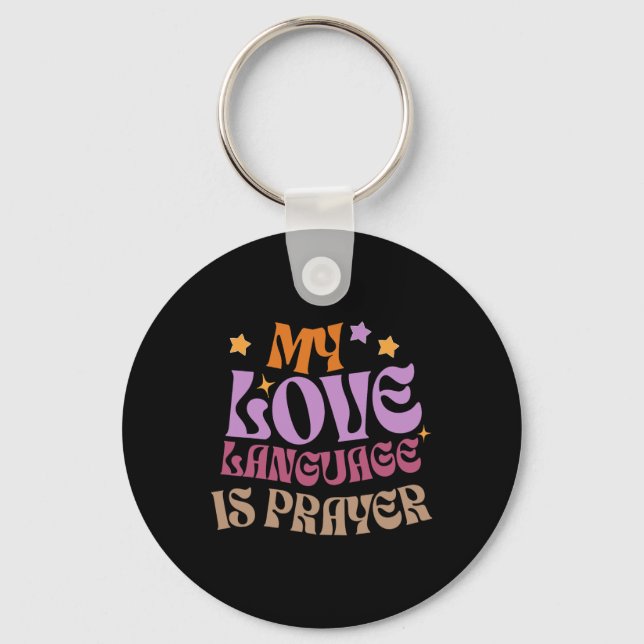Mitt Kärlek språk är Prayer Christain Jesus Älskar Nyckelring (Framsida)
