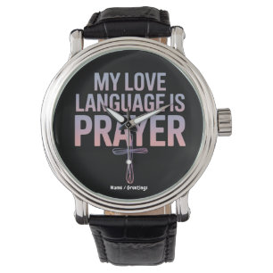 Mitt Kärlek språk är Prayer Jesus Kristus design Armbandsur